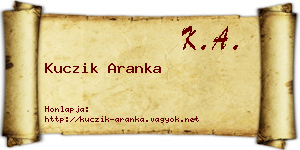Kuczik Aranka névjegykártya