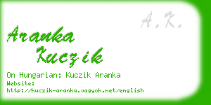 aranka kuczik business card